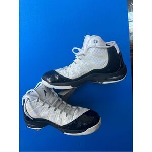 NIKE-Air Jordan's White/Black 440894-112 -High Top Basketbal Shoes Mens - Size 1